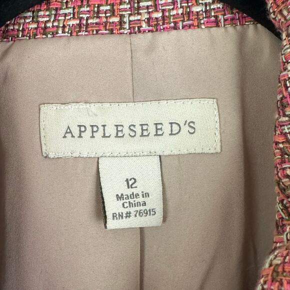 Women's NWOT Appleseed's Pink Blush Tweed Career Blazer Jacket Lined Size 12 - Picture 6 of 8